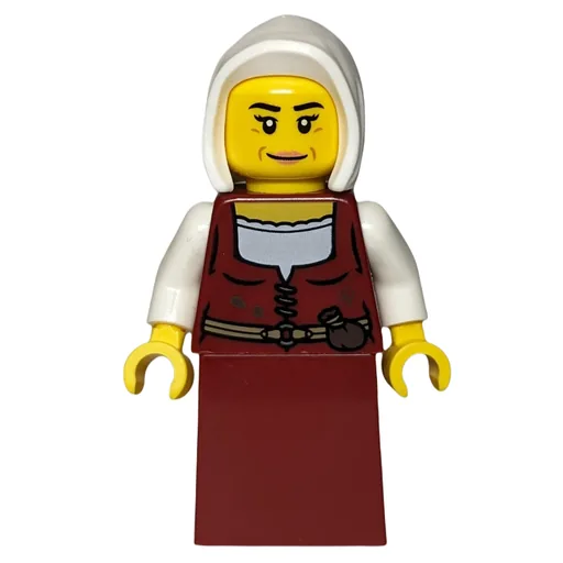 Innkeeper (Dark Red Dress, White Hood)