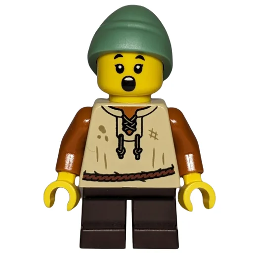 Kid (Tan Torso, Dark Brown Legs, Sand Green Hat)