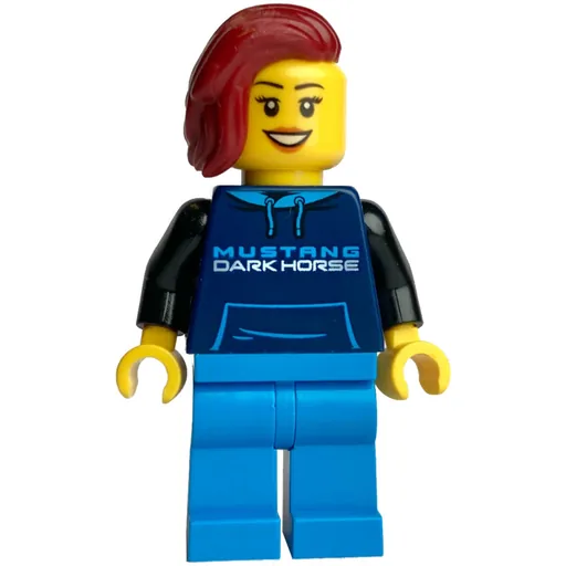 Race Driver (Dark Blue Torso, Dark Azure Legs, Dark Red Hair)