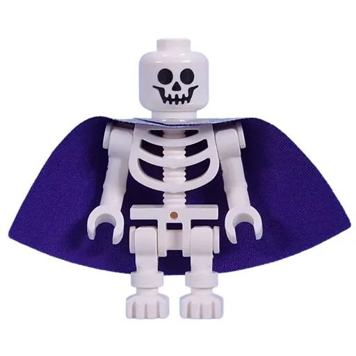 Skeleton (Standard Face, Bent Arms, Vertical Hand Clips, 78132 Torso, Cape)