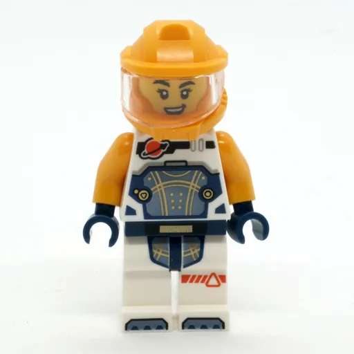 Astronaut (White Spacesuit, Bright Light Orange Armor Helmet)