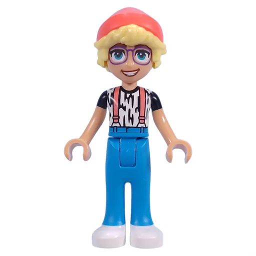 Olly (White Shirt, Dark Azure Legs, Coral Beany)