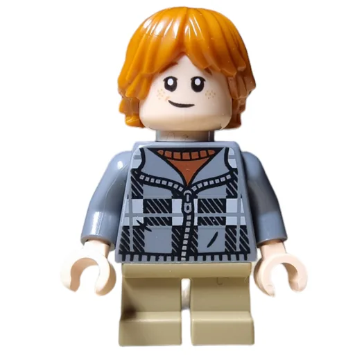 Ron Weasley (Dark Bluish Gray Plaid Jacket with Zipper, Short Legs)