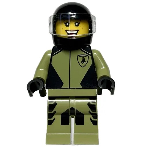 Race Driver (Olive Green Suit, Lamborghini, Black Helmet)