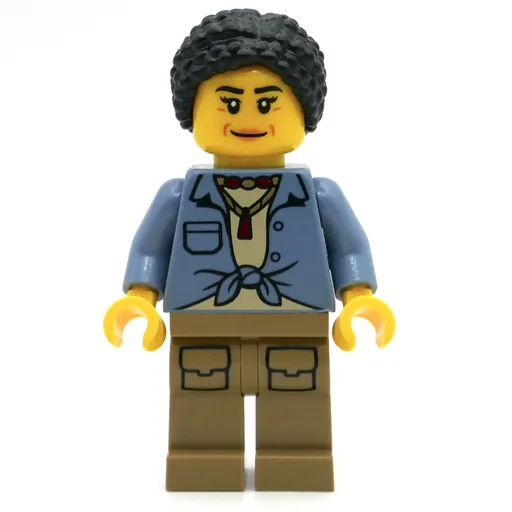 Woman (Sand Blue Shirt, Dark Tan Legs, Black Hair)