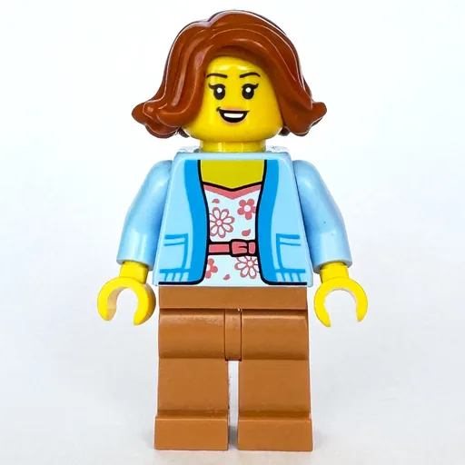 Woman (Bright Light Blue Cardigan, Medium Nougat Legs)