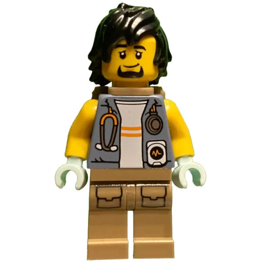 Vet (Sand Blue Jacket, Dark Tan Legs, Black Hair and Goatee, Backpack)