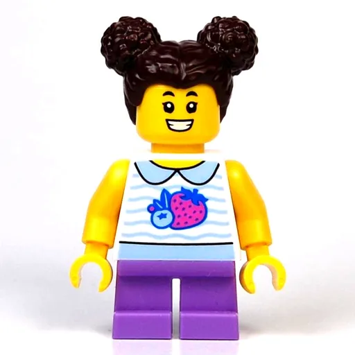 Kid (White Torso, Medium Lavender Legs, Dark Brown Hair)