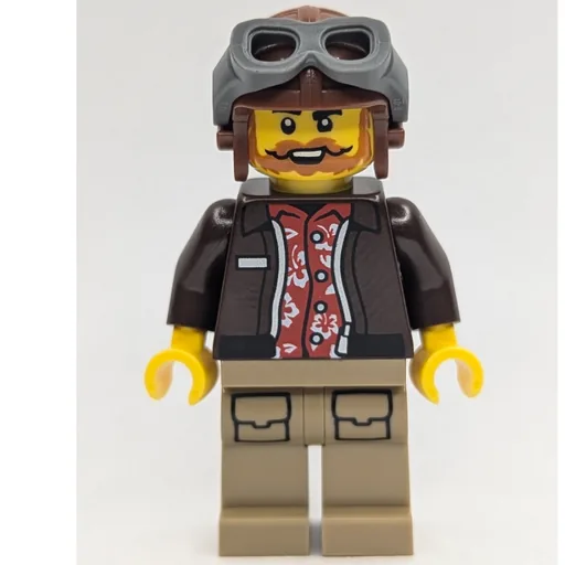 Aviator (Captain Nautilus, Dark Brown Torso, Dark Tan Legs, Reddish Brown Hat with Goggles)