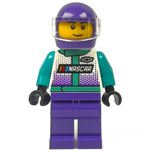 Race Driver (Dark Turquoise, White, and Dark Purple Race Suit, Dark Purple Helmet)