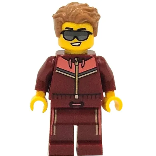 Man (Dark Red Tracksuit, Sunglasses)