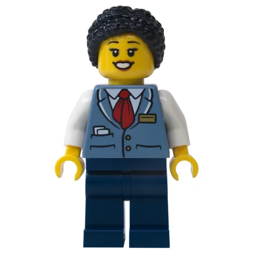 Train Driver (Sand Blue Vest, Dark Blue Legs)
