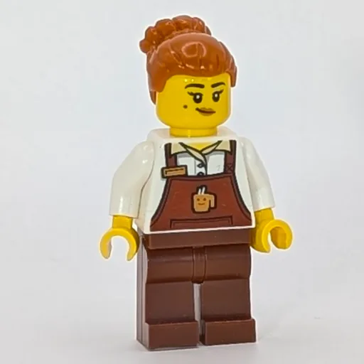 Barista (Reddish Brown Apron, Dark Orange Hair)
