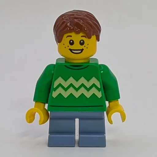 Boy (Bright Green Sweater, Short Sand Blue Legs)