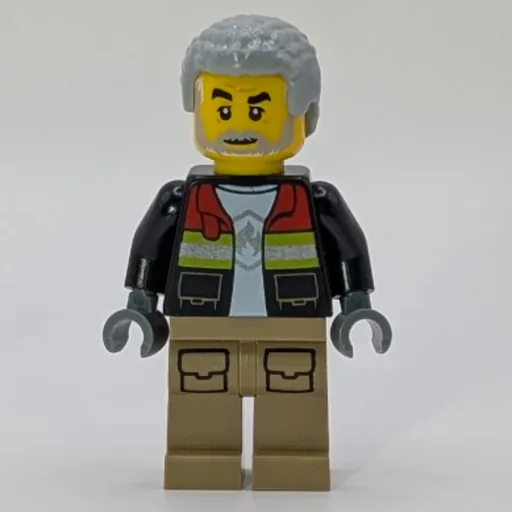 Firefighter (Open Jacket, Dark Tan Legs, Light Bluish Gray Hair)