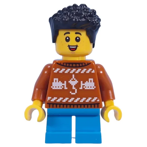 Kid (Dark Orange Sweater, Dark Azure Legs, Black Hair)