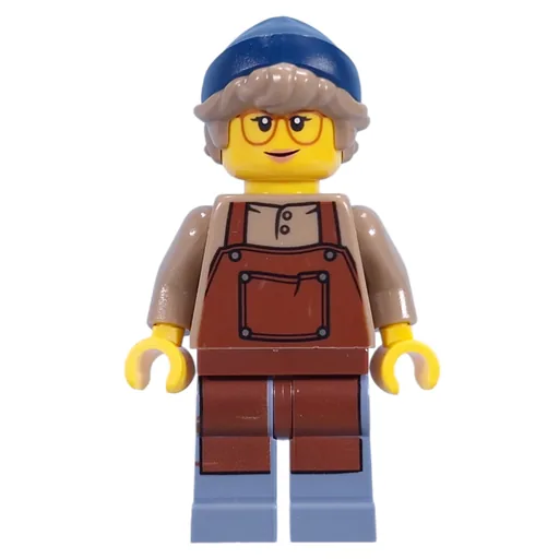 Barista (Reddish Brown Apron, Dark Blue Beanie)