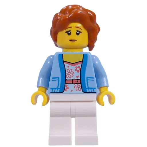 Visitor (Bright Light Blue Torso, White Legs, Dark Orange Hair)