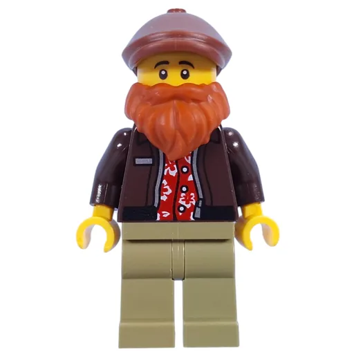 Photographer (Dark Brown Torso, Olive Green Legs, Reddish Brown Cap, Beard)