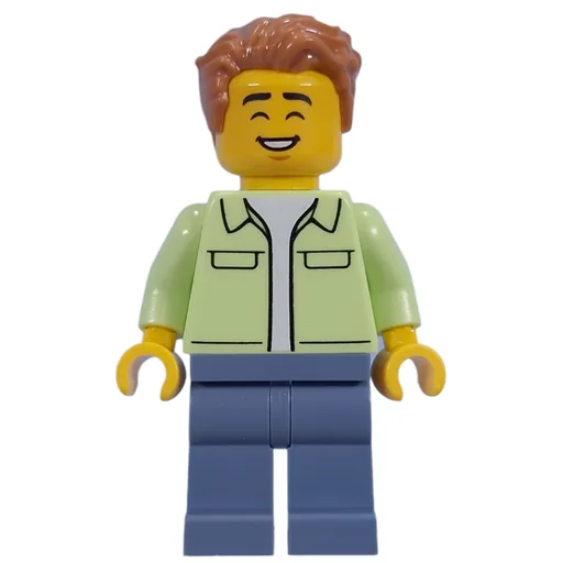 Visitor (Yellowish Green Torso, Sand Blue Legs, Medium Nougat Hair)