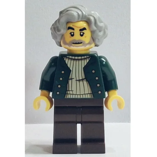 Pianist (Dark Green Torso, Dark Brown Legs, Light Bluish Grey Hair)
