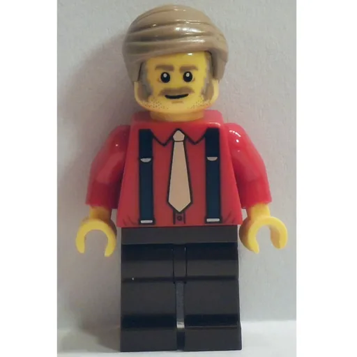 Passenger (Red Torso, Dark Brown Legs, Dark Tan Hair)