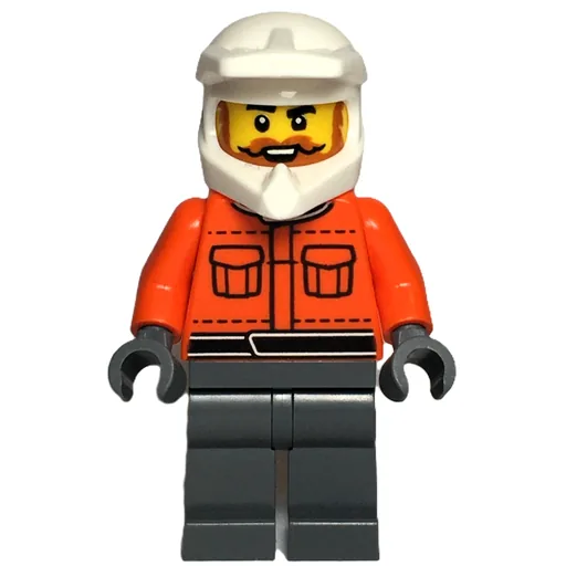 Pit Crew (Reddish Orange Torso, Dark Bluish Grey Legs, Male, Dark Orange Beard)