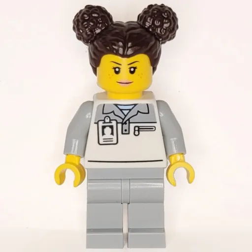 Garage Worker (White/Light Bluish Grey Suit, Dark Brown Hair)
