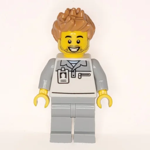 Garage Worker (White/Light Bluish Grey Suit, Medium Nougat Hair)