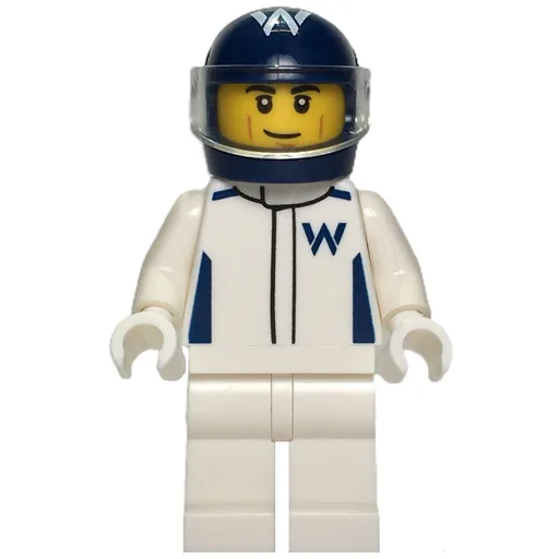 F1 Driver (Williams, White Suit, Dark Blue Helmet)
