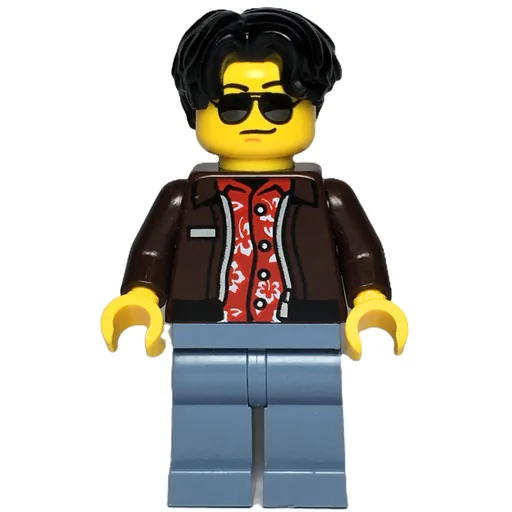 Car Driver (Dark Brown Jacket, Sand Blue Legs)