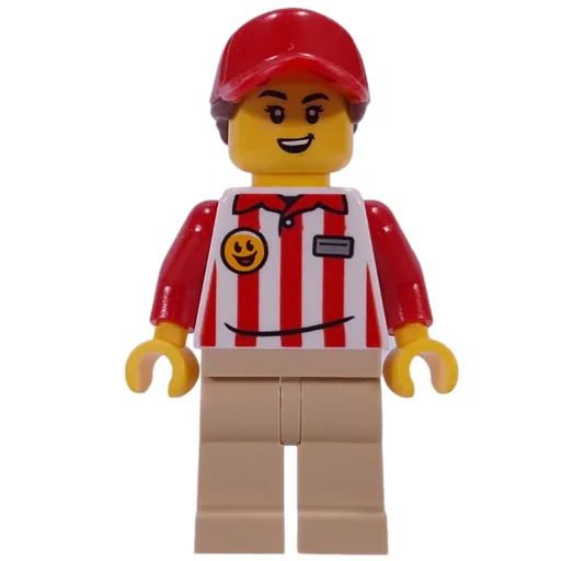 Hotdog Vender (Red/White Stripes Shirt, Tan Legs, Red Cap)