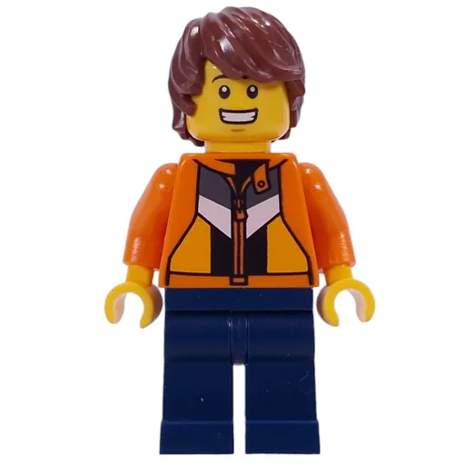 Just Jason (Vlogger, Orange Jacket, Dark Blue Legs, Reddish Brown Hair)