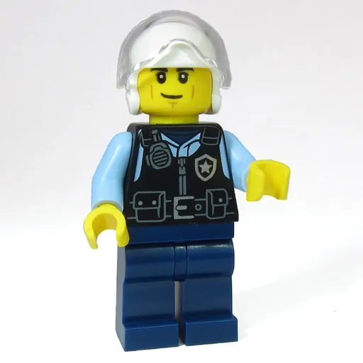 Police Officer (Pilot - Black Torso, Dark Blue Legs, White Helmet)