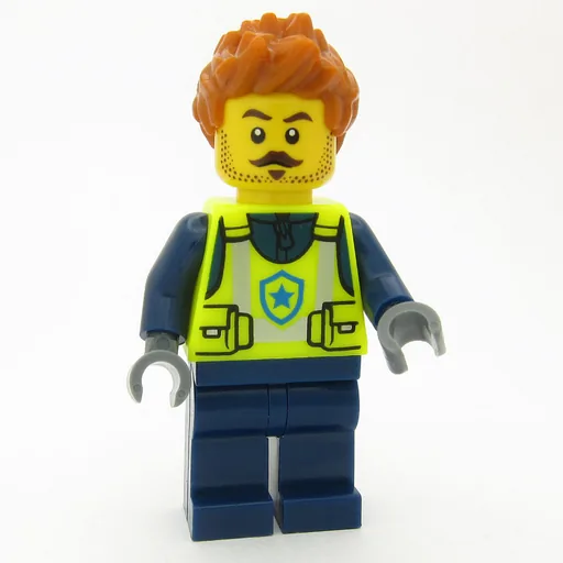 Police Officer (Vibrant Yellow Safety Vest, Dark Orange Hair)