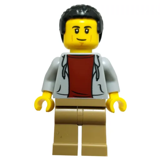 Restaurant Owner (Light Bluish Grey Torso, Dark Tan Legs, Black Hair)