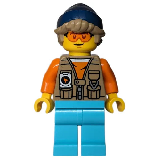 Train Driver (Dark Tan Vest, Medium Azure Legs, Dark Blue Hat)
