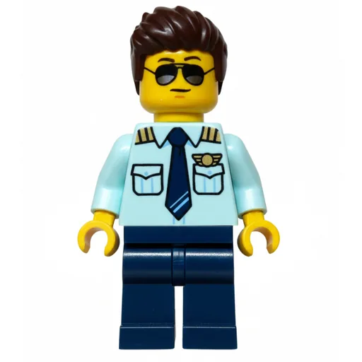 Pilot (Light Aqua Shirt, Dark Blue Legs, Dark Bronw Hair)