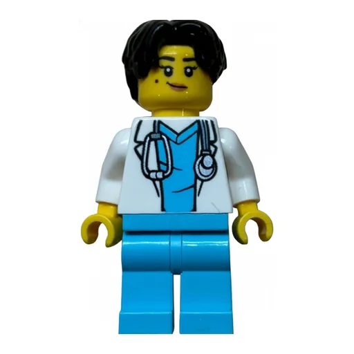 Doctor (White Lab Coat, Medium Azure Legs, Black Hair)