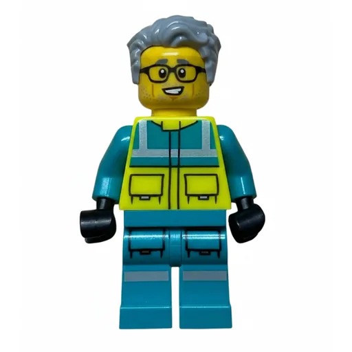 Paramedic (Vibrant Yellow Safety Vest, Light Bluish Gray Hair)