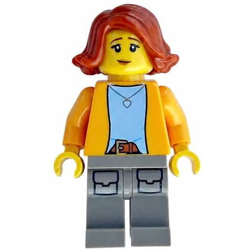 Woman (Bright Light Orange Torso, Dark Tan Legs, Dark Orange Hair)