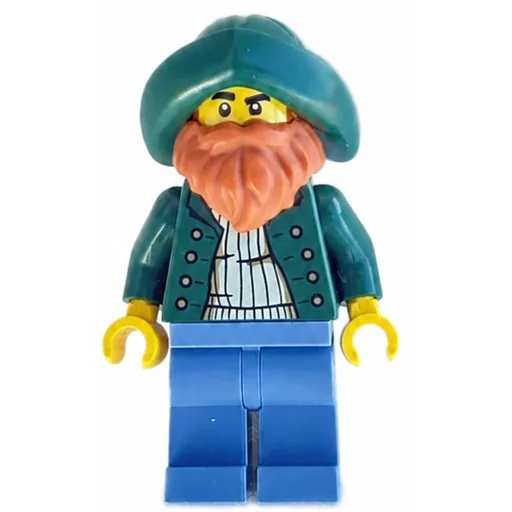Captain (Dark Tan Torso, Sand Blue Legs, Dark Green Hat, Dark Orange Beard)