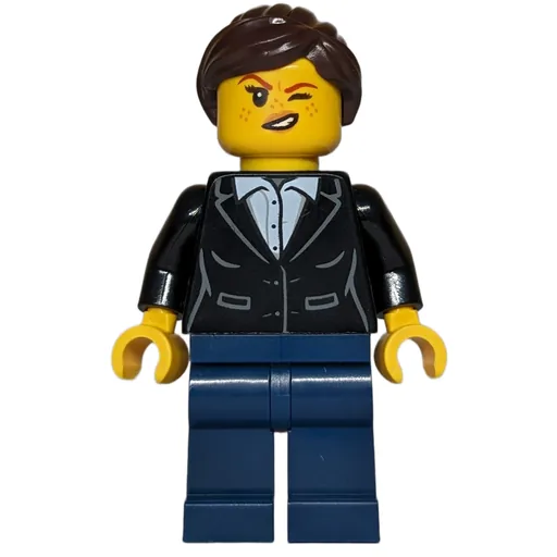 Robber (Black Torso, Dark Blue Legs, Dark Brown Hair)