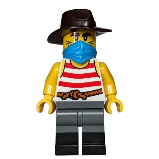 Robber (White Torso, Dark Bluish Grey Legs, Fedora, Mask)