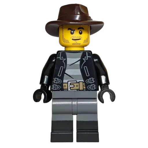 Robber (Black Torso, Dark Bluish Grey Legs, Dark Brown Fedora)