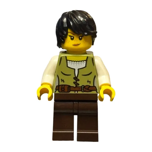 Snake Charmer (Olive Green Torso, Dark Brown Legs, Black Hair)