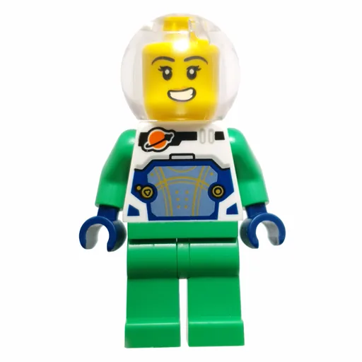 Astronaut (White Spacesuit, Bright Green Legs, Sphere Helmet)
