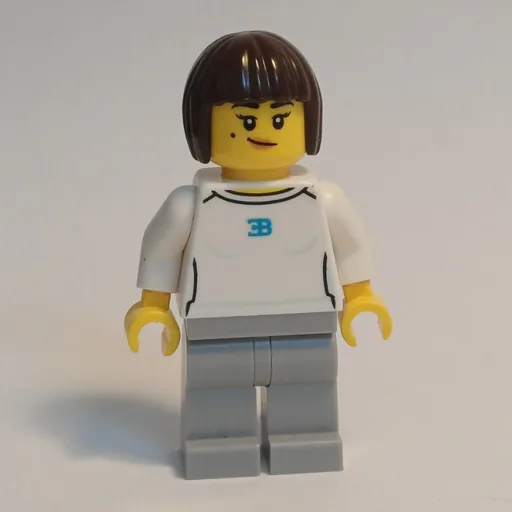 Race Driver (White Shirt, Light Bluish Gray Legs, Dark Brown Hair)
