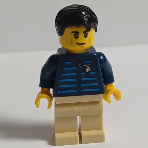 Lamborghini Driver (Dark Blue Torso, Tan Legs, Black Hair)