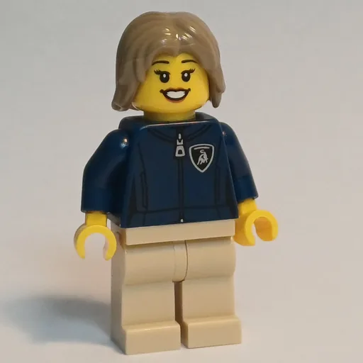 Lamborghini Driver (Dark Blue Torso, Tan Legs, Dark Tan Hair)
